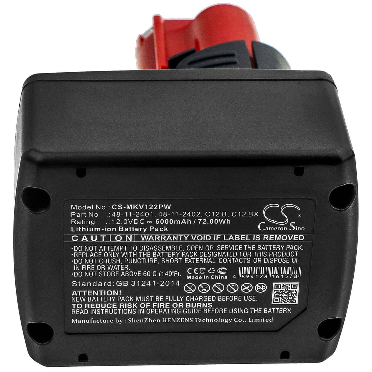 Battery For Milwaukee, 2207-20, 2207-21, 2238-20 12v, 6000mah - 72.00wh Power Tools Cameron Sino Technology Limited (Power Tools)   