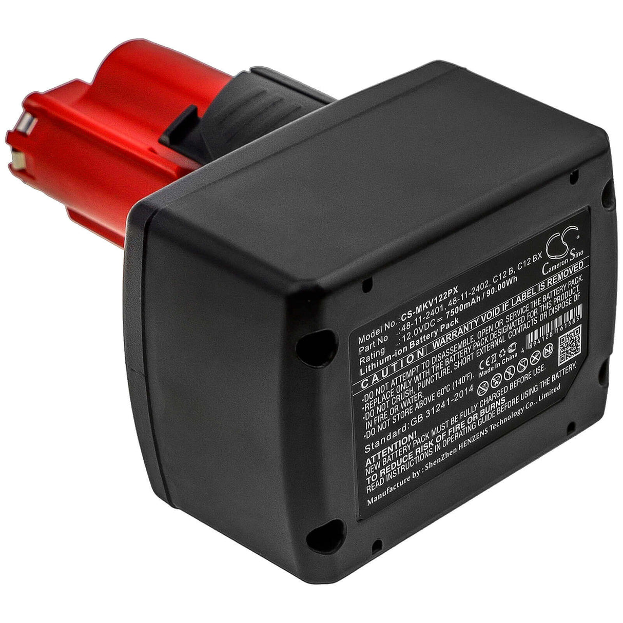 Battery For Milwaukee, 2207-20, 2207-21, 2238-20 12v, 7500mah - 90.00wh Power Tools Cameron Sino Technology Limited (Power Tools)   