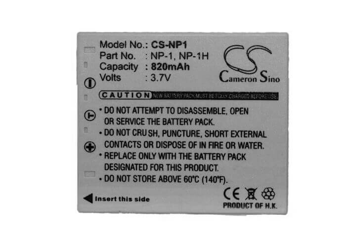 Battery For Minolta Dimage X1 3.7v, 820mah - 3.03wh Camera Cameron Sino Technology Limited   