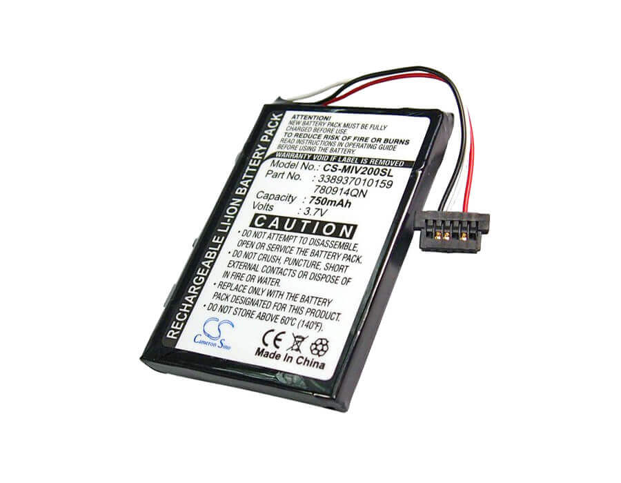 Battery For Mitac Mio Moov 200, Mio Moov 200e, Mio Moov 200u 3.7v, 750mah - 2.78wh GPS, Navigator Cameron Sino Technology Limited   