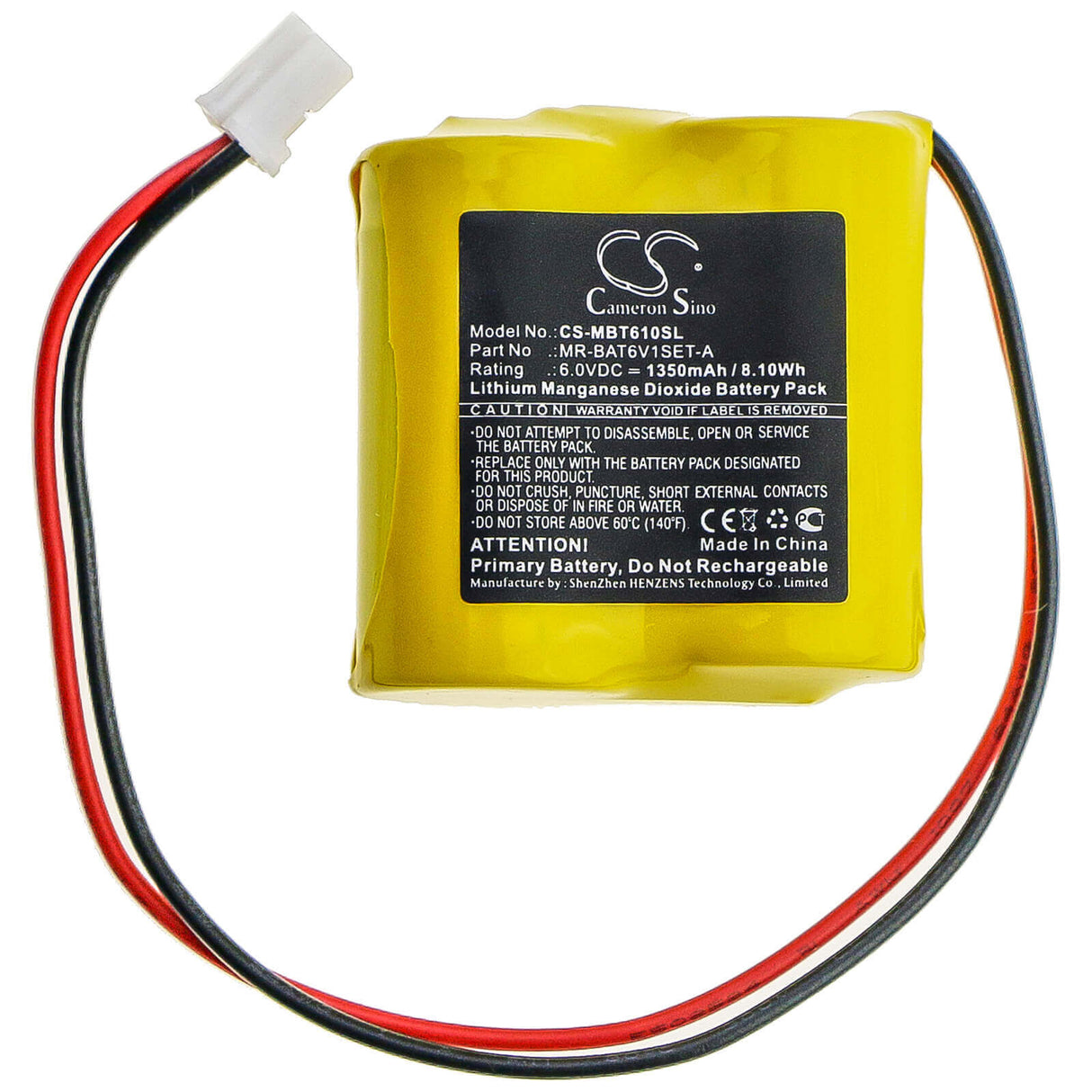 Battery For Mitsubishi, Mr-bat6v1set-a 6v, 1350mah - 8.10wh PLC Cameron Sino Technology Limited   