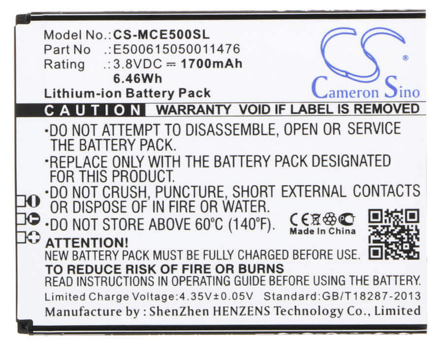 Battery For Mobistel Cynus E5, Cynus E5 4g 3.8v, 1700mah - 6.46wh Mobile, SmartPhone Cameron Sino Technology Limited   