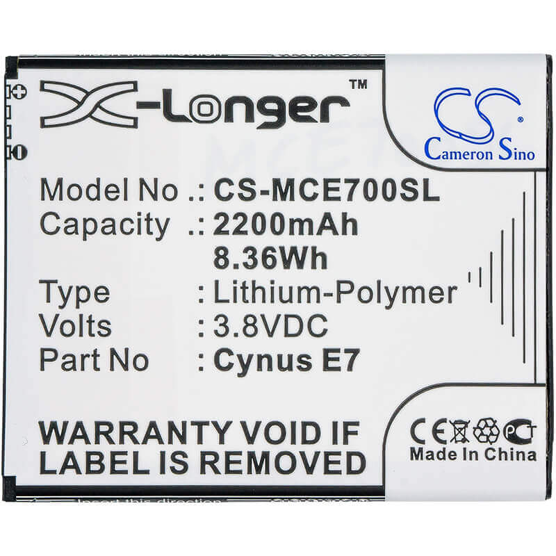 Battery For Mobistel Cynus E7 3.8v, 2200mah - 8.36wh Batteries for Electronics Cameron Sino Technology Limited   