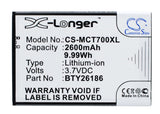 Battery For Mobistel Cynus T7, Mt-600s, Mt-600w 3.7v, 2600mah - 9.62wh Batteries for Electronics Cameron Sino Technology Limited   