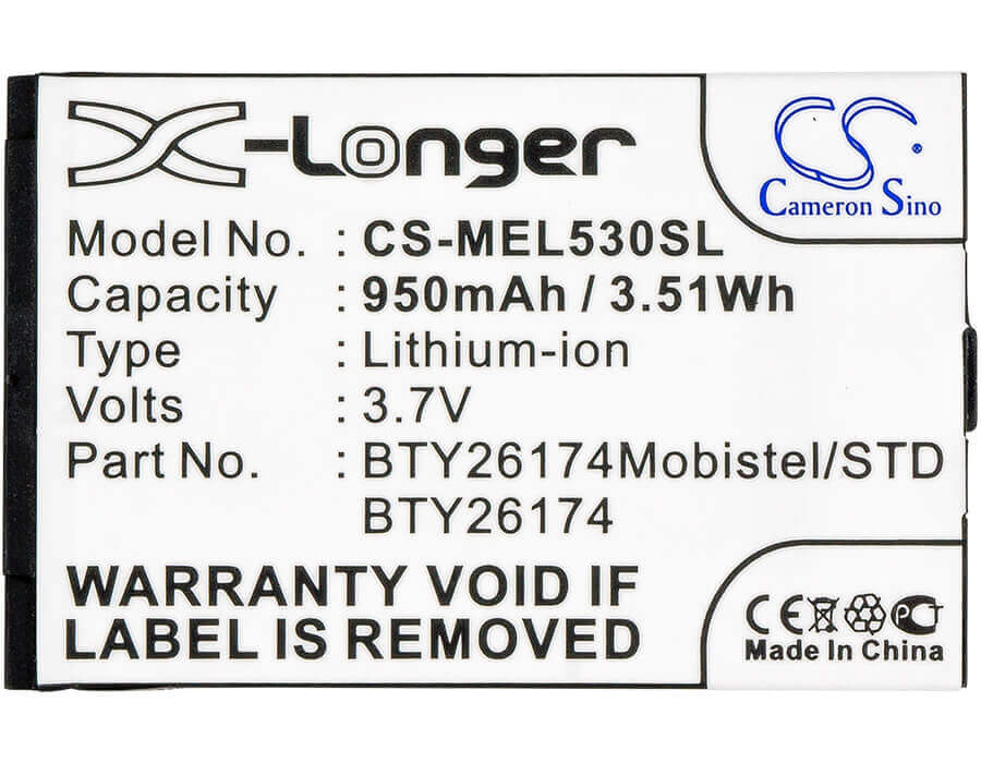 Battery For Mobistel El530, El530 Dual 3.7v, 950mah - 3.52wh Batteries for Electronics Cameron Sino Technology Limited   