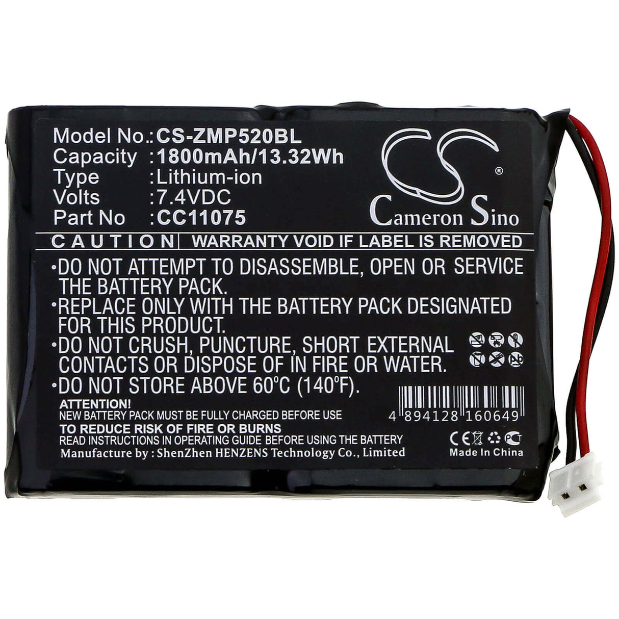 Battery For Monarch, Mp5020, Mp5022, Mp5030 7.4v, 1800mah - 13.32wh Portable Printer Cameron Sino Technology Limited   