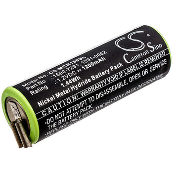 1.2V, Ni-MH, 1200mAh, Shaver battery fits Moser, 1590-7291, Chromini 1591, Chromini 1591b, 1.44Wh