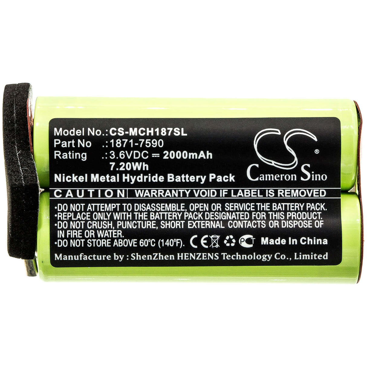 Battery For Moser, Chromstyle 1871, Super Cordless 1872 Clipper, Wella Academy Chromstyle 3.6v, 2000mah - 7.20wh Shaver Cameron Sino Technology Limited   