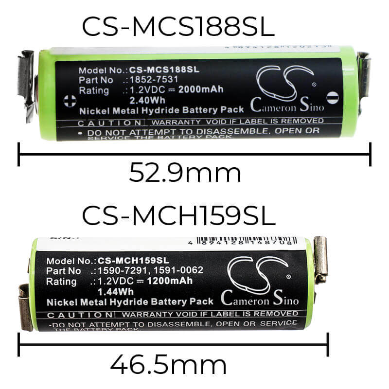 Battery For Moser, Easy Style 1881, Wella, Contura Hs40 1.2v, 2000mah - 2.40wh Shaver Cameron Sino Technology Limited   