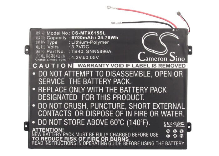 Battery For Motorola Droid Xyboard 10.1, Droid Xyboard Mz615, Droid Xyboard Mz617 3.7v, 6700mah - 24.79wh Batteries for Electronics Cameron Sino Technology Limited   