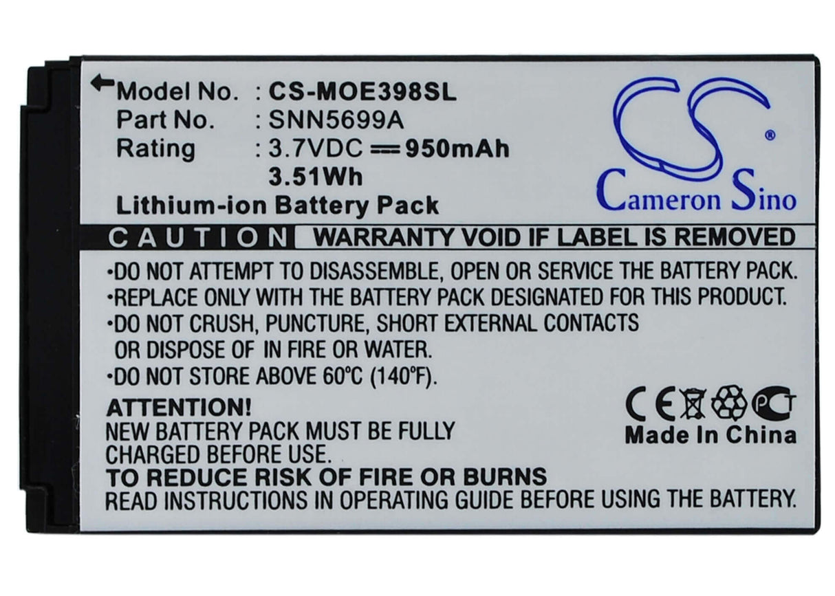 Battery For Motorola E398, Rokr E1, Rokr E3 3.7v, 950mah - 3.52wh Mobile, SmartPhone Cameron Sino Technology Limited (Suspended)   