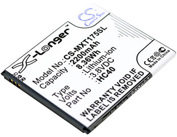 3.8V, Li-ion, 2200mAh, SmartPhone battery fits Motorola, Hc40, M2998, M2c63, 8.36Wh