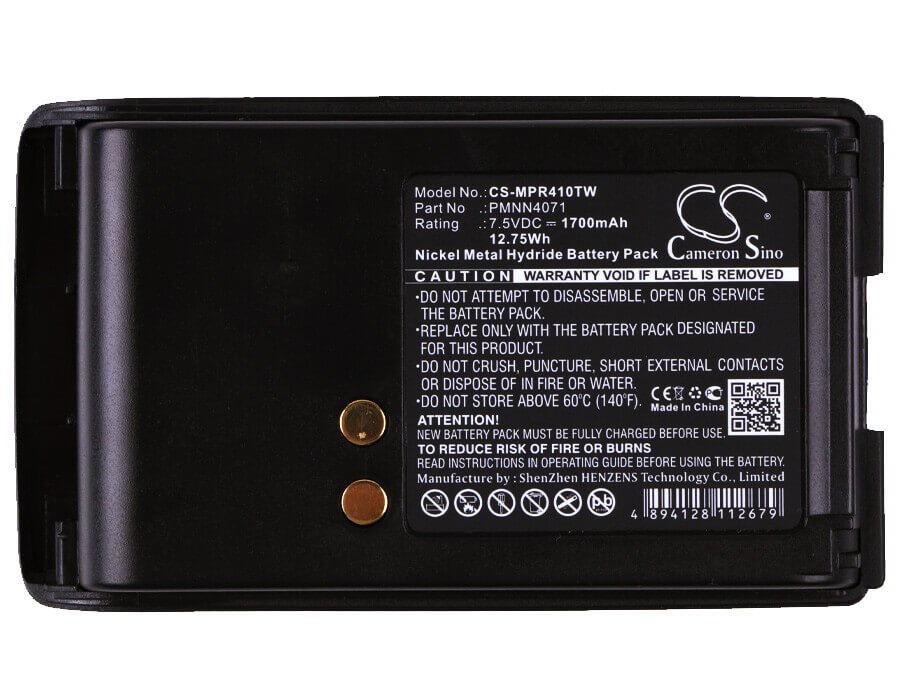 Battery For Motorola Mag One Bpr40, A8 7.5v, 1700mah - 12.75wh Batteries for Electronics Cameron Sino Technology Limited   