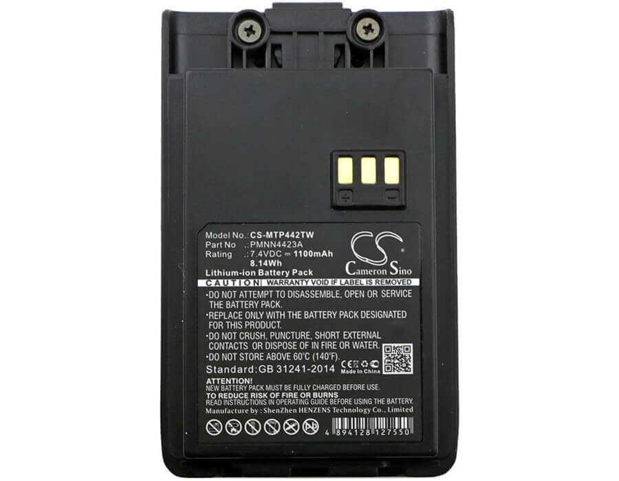 Battery For Motorola Mag One Q5, Mag One Q9, Mag One Q11 7.4v, 1100mah - 8.14wh Two-Way Radio Cameron Sino Technology Limited   