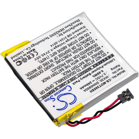 Battery For Motorola, Moto 360 3.7v, 240mah - 0.89wh Smartwatch Cameron Sino Technology Limited   