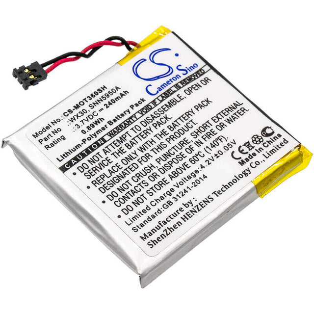 Battery For Motorola, Moto 360 3.7v, 240mah - 0.89wh Smartwatch Cameron Sino Technology Limited   