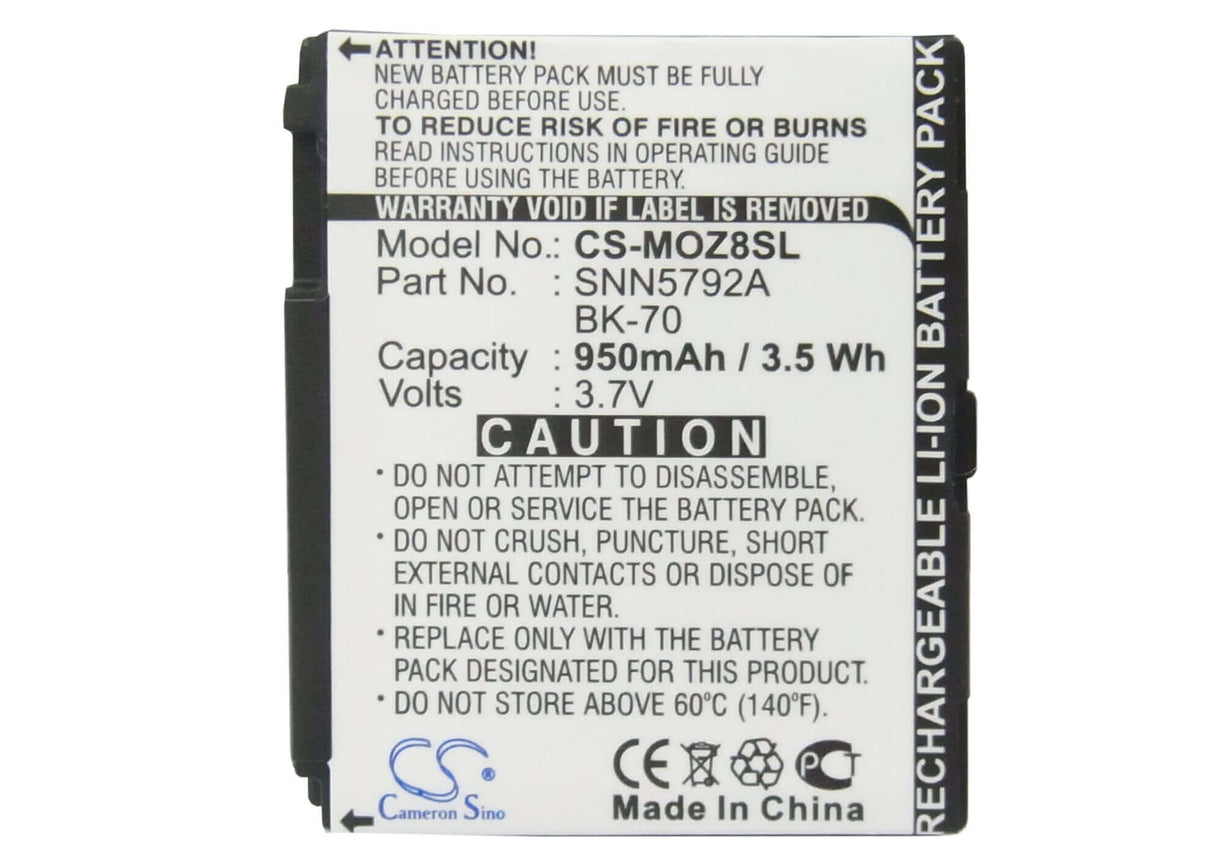 Battery For Motorola Moto Z8, Ic402, Ic502 3.7v, 950mah - 3.52wh Mobile, SmartPhone Cameron Sino Technology Limited   