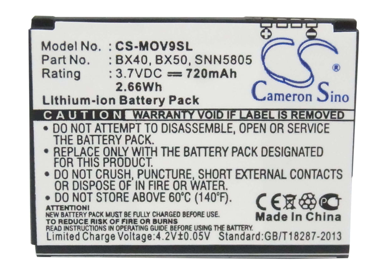 Battery For Motorola Razr2, V8, V9 3.7v, 720mah - 2.66wh Mobile, SmartPhone Cameron Sino Technology Limited   