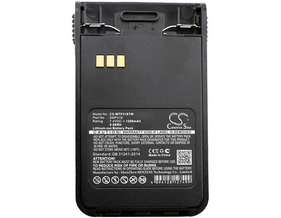 Battery For Motorola Smp-318 7.4v, 1200mah - 8.88wh Two-Way Radio Cameron Sino Technology Limited   