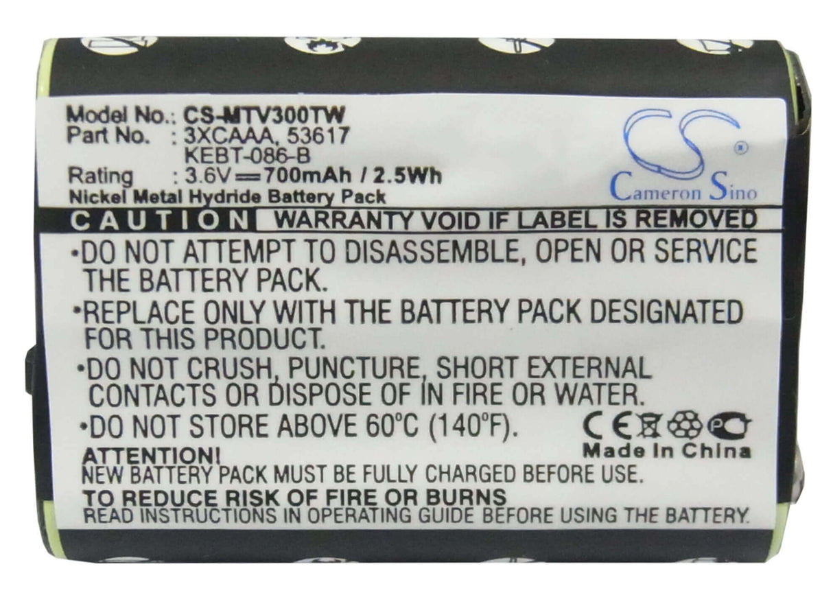 Battery For Motorola Sx800, Fv700, Sx500r 3.6v, 700mah - 2.52wh Two-Way Radio Cameron Sino Technology Limited   