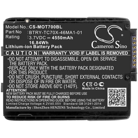 Battery For Motorola, Tc70, Tc75 3.7v, 4550mah - 16.84wh Barcode Scanner Cameron Sino Technology Limited   