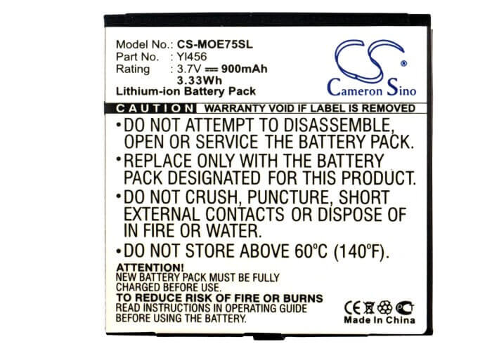 Battery For Motorola Ve75 3.7v, 900mah - 3.33wh Mobile, SmartPhone Cameron Sino Technology Limited   