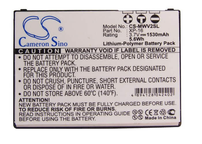 Battery For Mwg Zinc Ii 3.7v, 1530mah - 5.66wh Batteries for Electronics Cameron Sino Technology Limited (Suspended)   