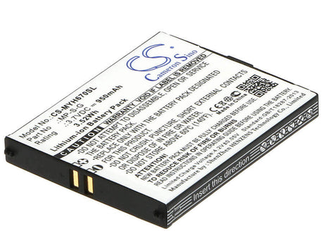 Battery For Myphone 6670 City 3.7v, 950mah - 3.52wh Mobile, SmartPhone Cameron Sino Technology Limited   