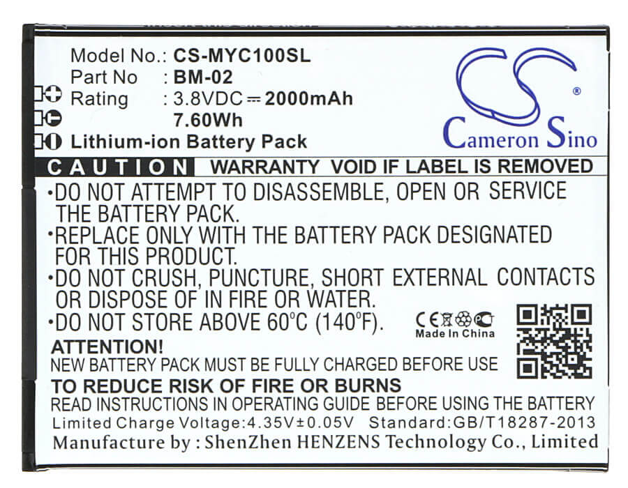 Battery For Myphone Cube 3.8v, 2000mah - 7.60wh Mobile, SmartPhone Cameron Sino Technology Limited   