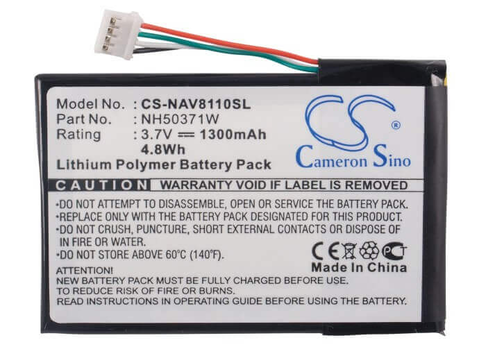 Battery For Navigon 8110, 81xx, 8310 3.7v, 1300mah - 4.81wh GPS, Navigator Cameron Sino Technology Limited   