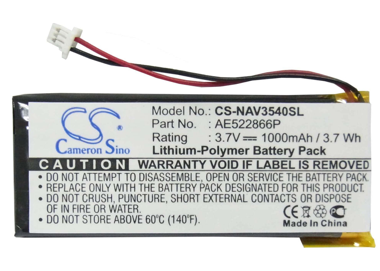 Battery For Navigon Skyway Navi-3540, Skyway Navi-3540 Easy, 3.7v, 1000mah - 3.70wh GPS, Navigator Cameron Sino Technology Limited (Suspended)   