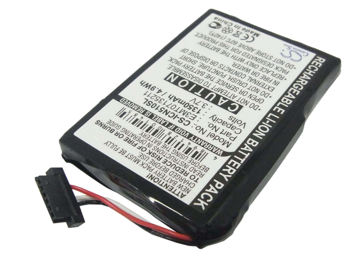 Battery For Navman Icn 510, Icn 520, Icn 530 3.7v, 1350mah - 5.00wh GPS, Navigator Cameron Sino Technology Limited   