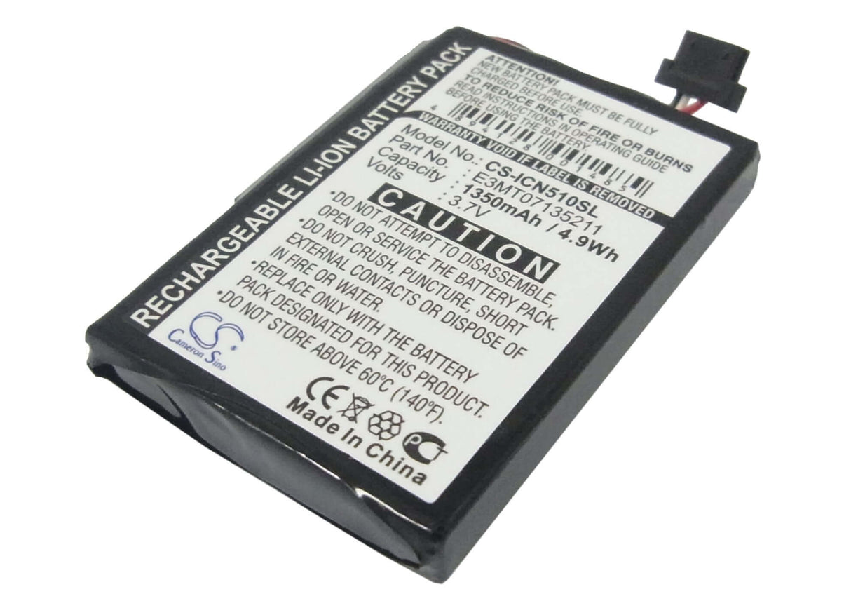 Battery For Navman Icn 510, Icn 520, Icn 530 3.7v, 1350mah - 5.00wh GPS, Navigator Cameron Sino Technology Limited   