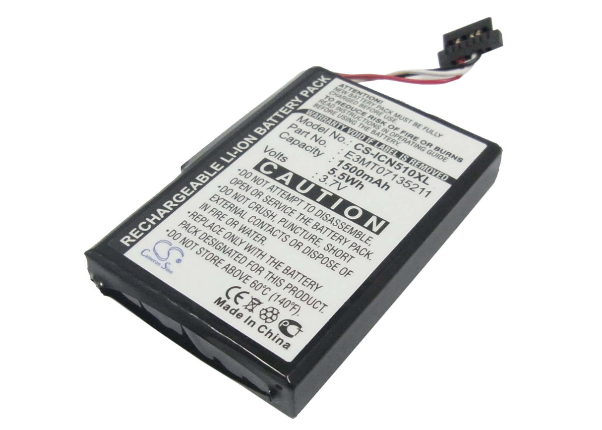 Battery For Navman Icn 510, Icn 520, Icn 530 3.7v, 1500mah - 5.55wh GPS, Navigator Cameron Sino Technology Limited   