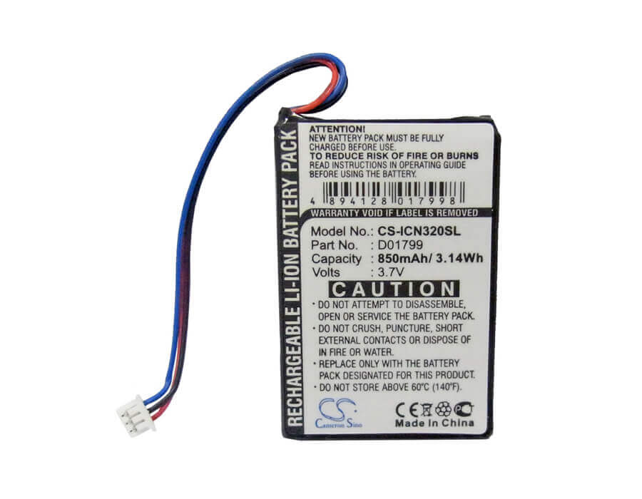 Battery For Navman Icn320, Icn330, 3.7v, 850mah - 3.15wh GPS, Navigator Cameron Sino Technology Limited   