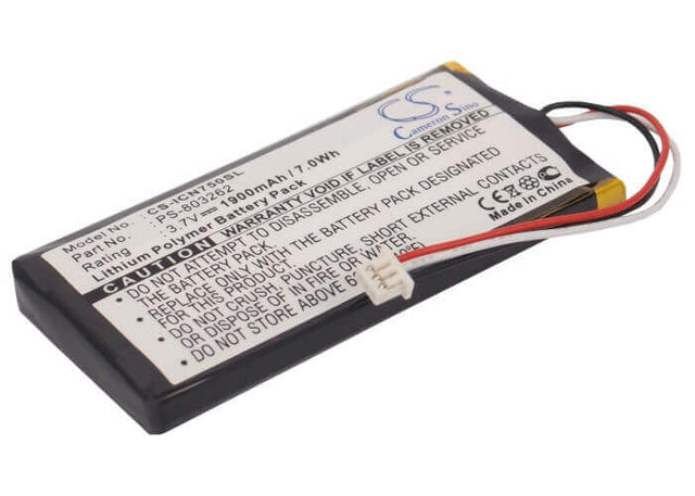 Battery For Navman Icn720, Icn750, 3.7v, 1900mah - 7.03wh GPS, Navigator Cameron Sino Technology Limited   