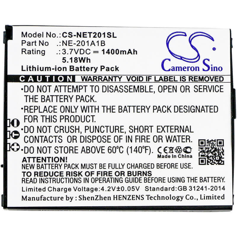 Battery For Nec, Ne-201a1a, Terrain, 3.7v, 1400mah - 5.18wh Mobile, SmartPhone Cameron Sino Technology Limited   