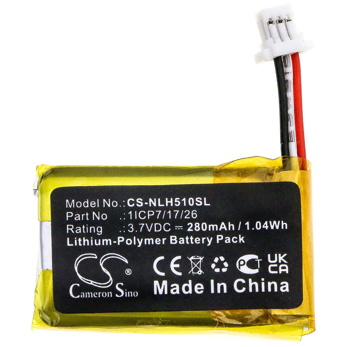 Battery For Nest, C1241290, Hello, Nc5100us 3.7v, 280mah - 1.04wh Home Security Camera Cameron Sino Technology Limited   