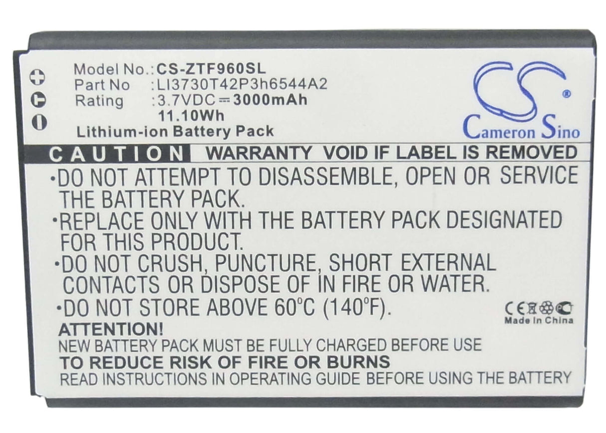 Battery For Net10 Srq-z289l, Z289l, 3.7v, 3000mah - 11.10wh Hotspot Cameron Sino Technology Limited   