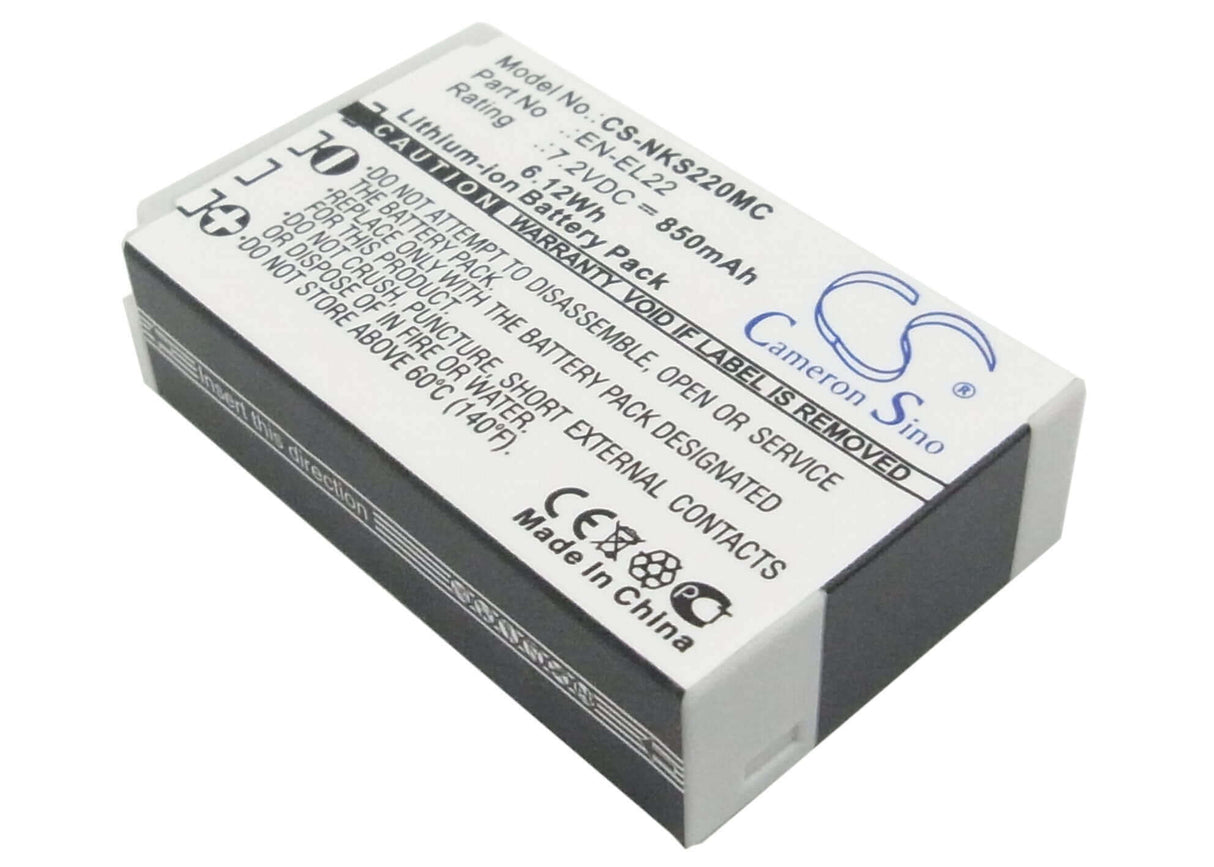 Battery For Nikon 1 J4, 1 S2 7.2v, 850mah - 6.12wh Camera Cameron Sino Technology Limited   