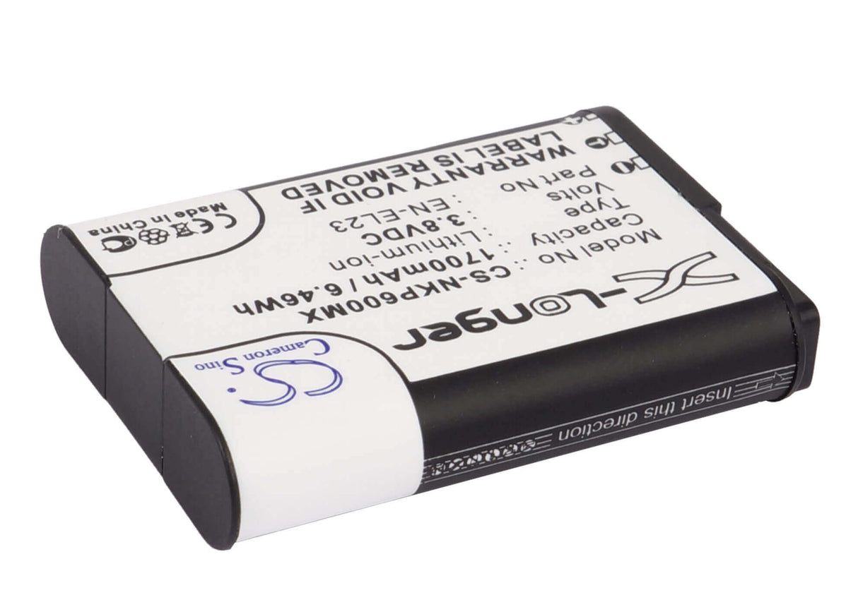 Battery For Nikon Coolpix P600, Coolpix P610, 3.8v, 1700mah - 6.46wh Camera Cameron Sino Technology Limited   