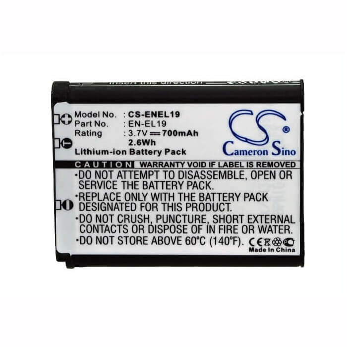 Battery For Nikon Coolpix S100, Coolpix S2500, 3.7v, 700mah - 2.59wh Camera Cameron Sino Technology Limited   