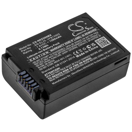 Battery For Nikon, Z50, Z50 Zfc 7.6v, 1280mah - 9.73wh Camera Cameron Sino Technology Limited   