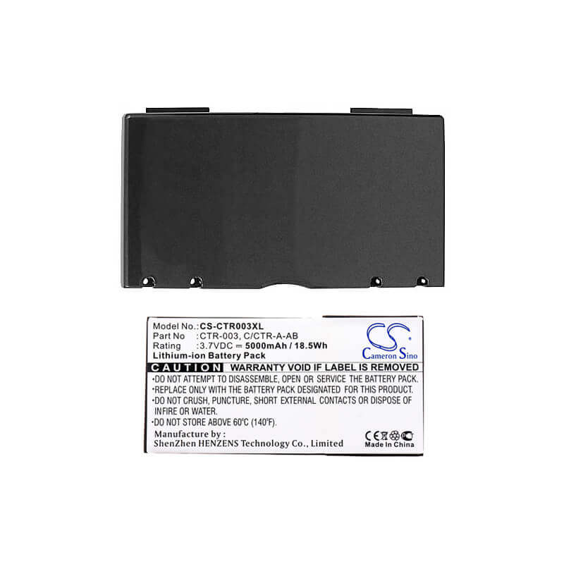 Battery For Nintendo 3ds, N3ds, Ctr-001 3.7v, 5000mah - 18.50wh Game Console Cameron Sino Technology Limited   