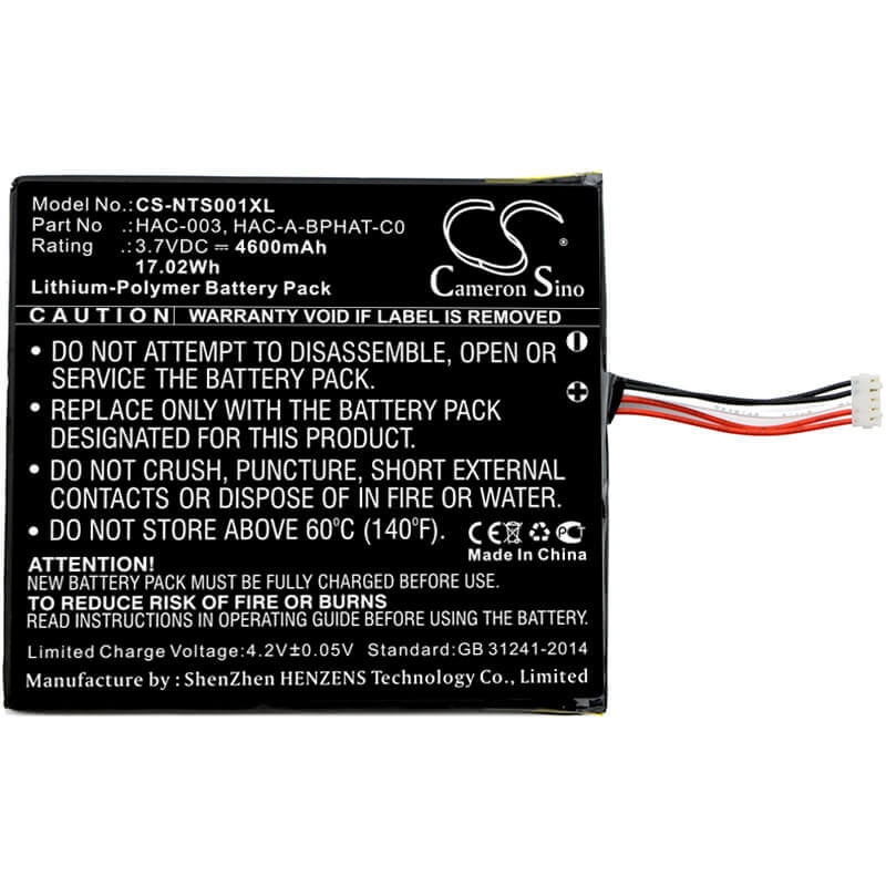 Battery For Nintendo, Hac-s-jp/eu-c0, Switch Hac-001 3.7v, 4600mah - 17.02wh Game Console Cameron Sino Technology Limited   