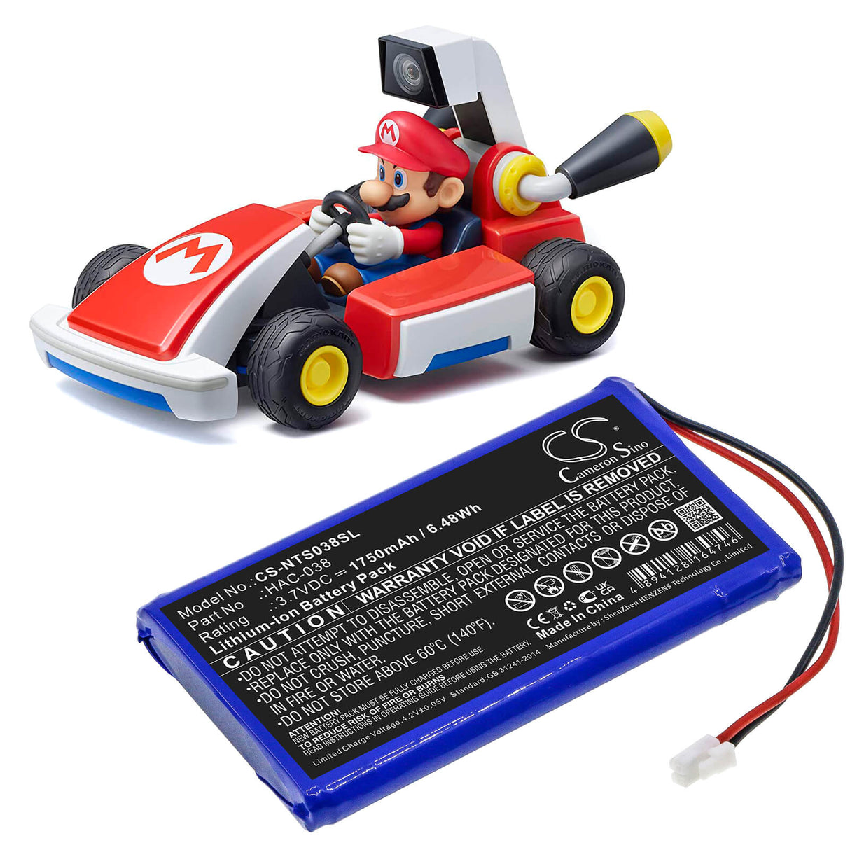 Battery For Nintendo, Home Circuit, Mario Kart Live 3.7v, 1750mah - 6.48wh Game Console Cameron Sino Technology Limited   