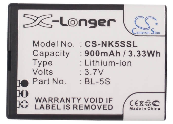 Battery For Nokia 2330, 2330 Classic 3.7v, 900mah - 3.33wh Batteries for Electronics Cameron Sino Technology Limited   