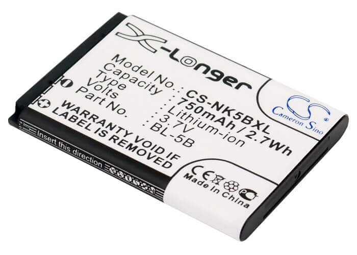 Battery For Nokia 2610, 3220, 3230 3.7v, 750mah - 2.78wh Batteries for Electronics Cameron Sino Technology Limited   