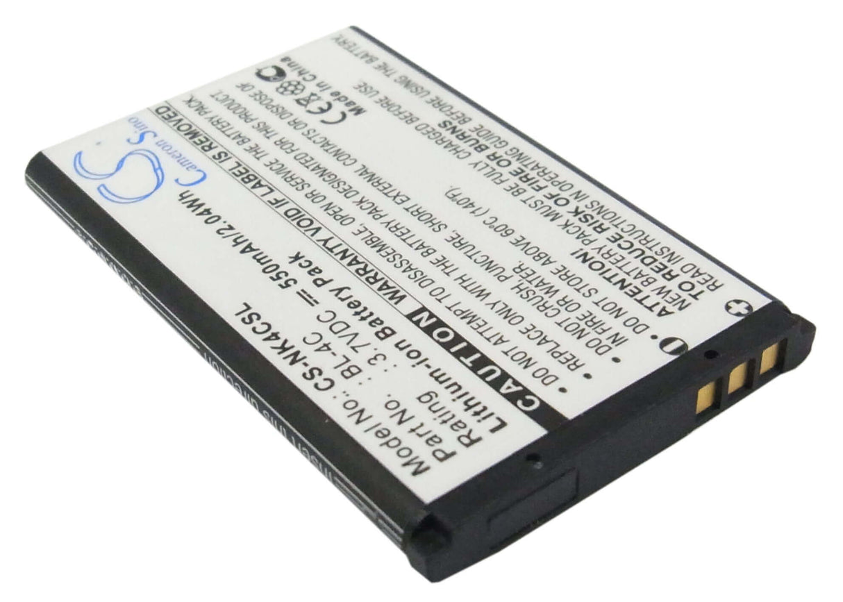 Battery For Nokia 2650, 2651, 2652 3.7v, 550mah - 2.04wh Batteries for Electronics Cameron Sino Technology Limited   