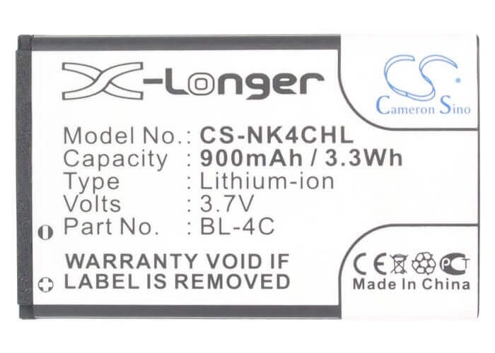 Battery For Nokia 2650, 2651, 2652 3.7v, 900mah - 3.33wh Batteries for Electronics Cameron Sino Technology Limited   